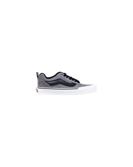 Vans Blue Gray Leather Low Top Sneakers for men
