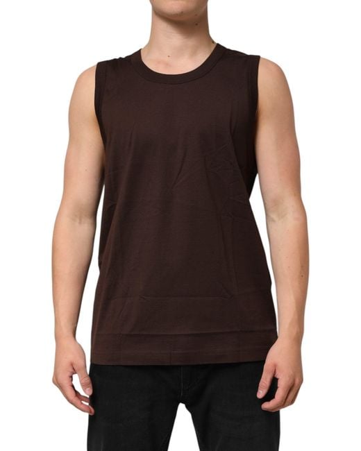 Dolce & Gabbana Black Crew Neck Sleeveless Tank Top for men