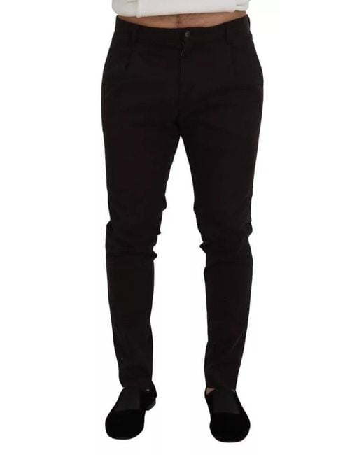 Dolce Gabbana Brown Skinny Men Cotton Stretch Pants in Black for Men Lyst UK