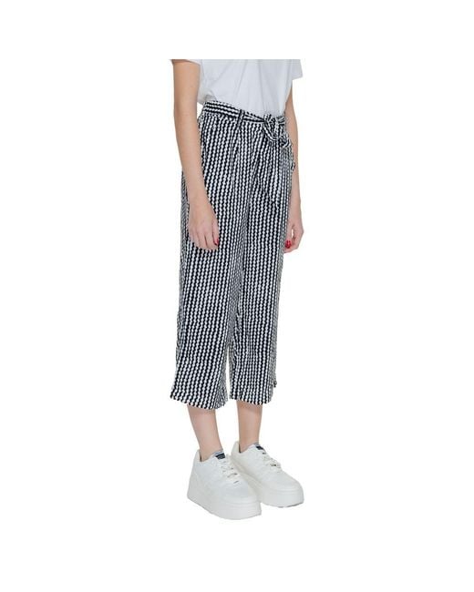 ONLY Blue Black Viscose Cropped Pants