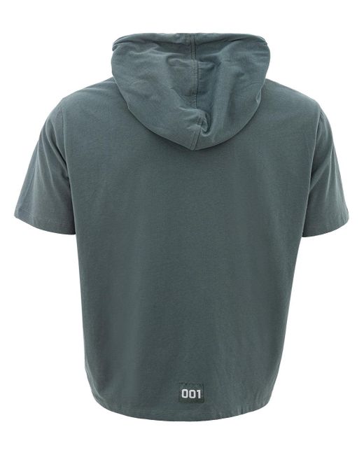 Armani Exchange Blue Half Sleeves Shirt With Hood for men