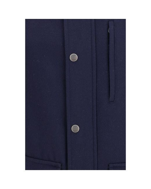 Brunello Cucinelli Blue Wool Oves Aries Full for men