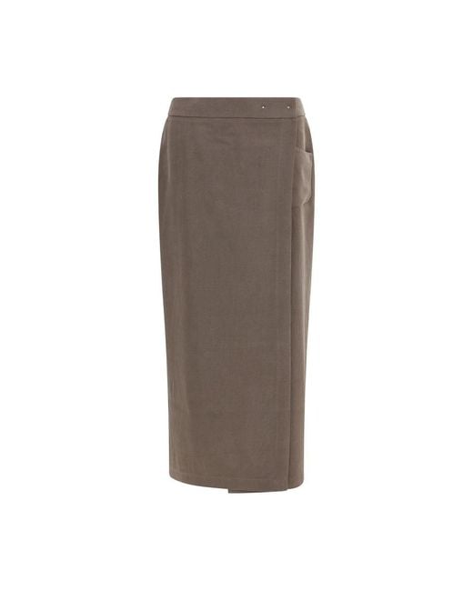 Giorgio Armani Brown Silk Long Skirt