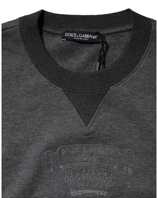 Dolce & Gabbana Gray Dg Logo Embroidered Pullover Sweater