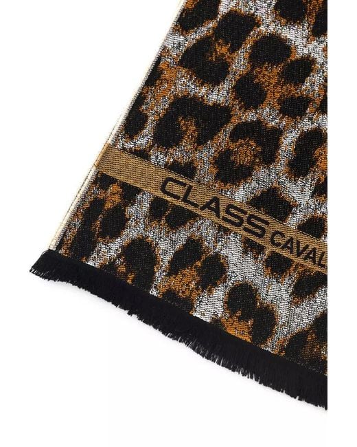 Roberto Cavalli Black Wool Scarf for men