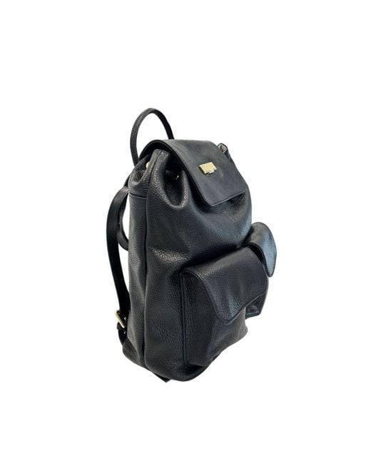Baldinini Black Leather Backpack