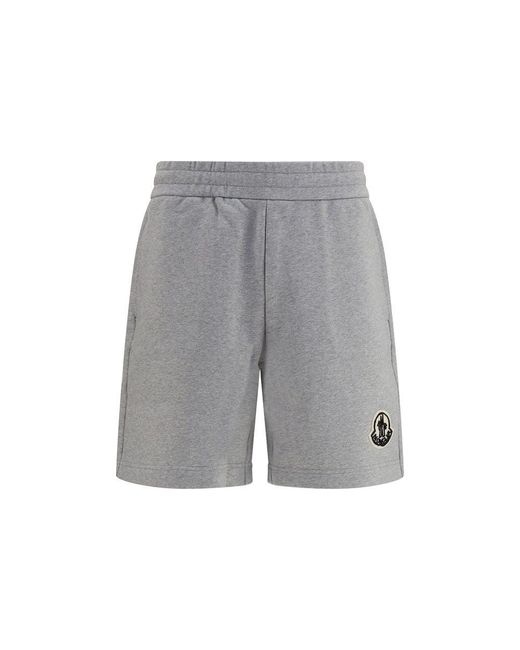 Moncler Gray Cotton Bermuda Shorts for men