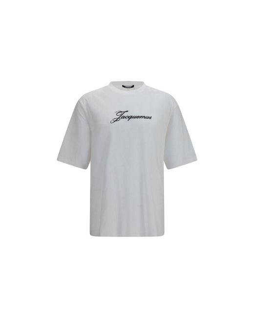 Jacquemus Gray White Cotton T for men