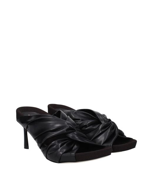 Stella McCartney Black Leather Stiletto Heel Sandals for men