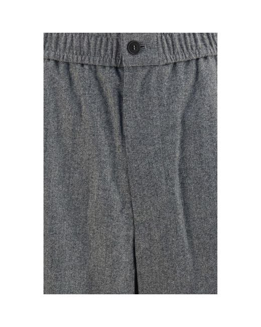 Giorgio Armani Gray Wool Oves Aries Casual Pants for men