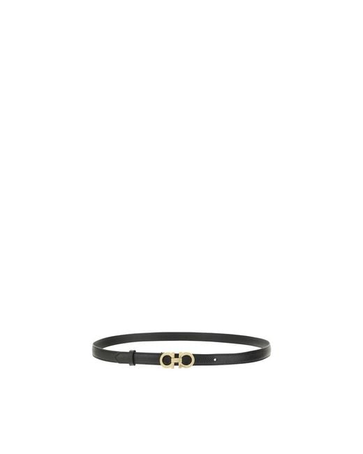 Ferragamo Multicolor Brown Calf Leather Bos Taurus Thin Belt