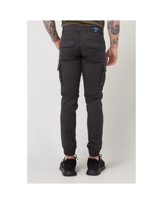 Gas Gray Brown Cotton Cargo Pants for men