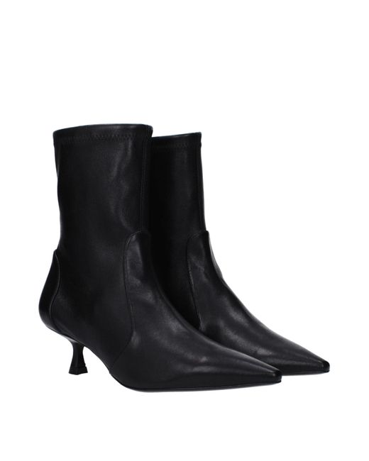 Stuart Weitzman Black Leather Ankle