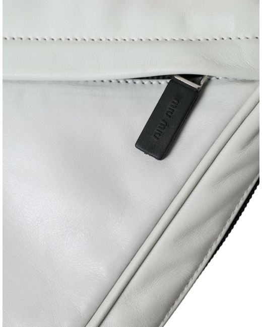 Miu Miu Gray Elegant And Leather Crossbody Bag