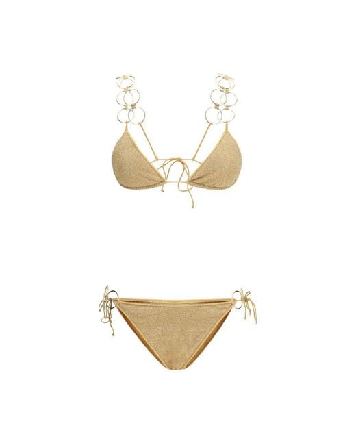 Oseree Metallic Gold Polyamide Bikini
