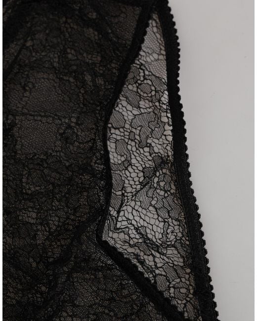 Dolce & Gabbana Black Nylon Stretch High Waist Panty Underwear