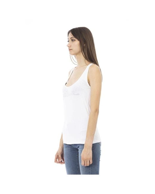 Just Cavalli White Viscose Tank Top