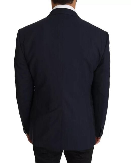 Dolce & Gabbana Blue Wool Martini Blazer Vest 2 Piece for men