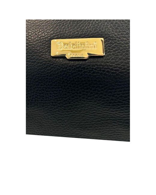 Baldinini Blue Black Leather Handbag