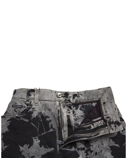 Dolce & Gabbana Black Lace Cotton High Waist Denim Mini Skirt