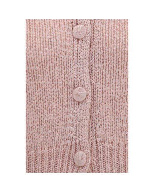 Forte_forte Pink Multicolor Silk Cardigan