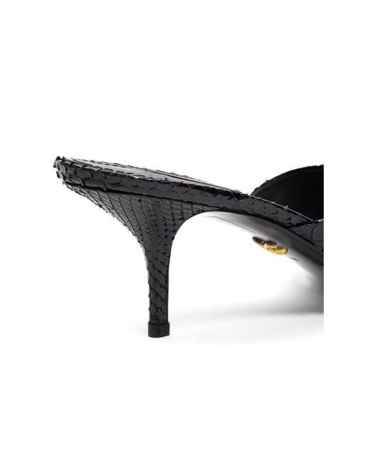 Dolce & Gabbana Black Heeled Mules