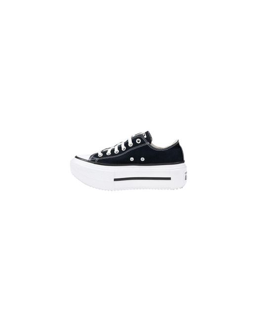 Converse Blue Black And White Fabric Platform Sneakers