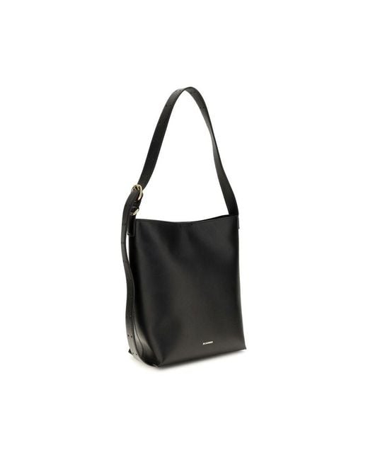 Jil Sander Black Calf Leather Bos Taurus Handbag