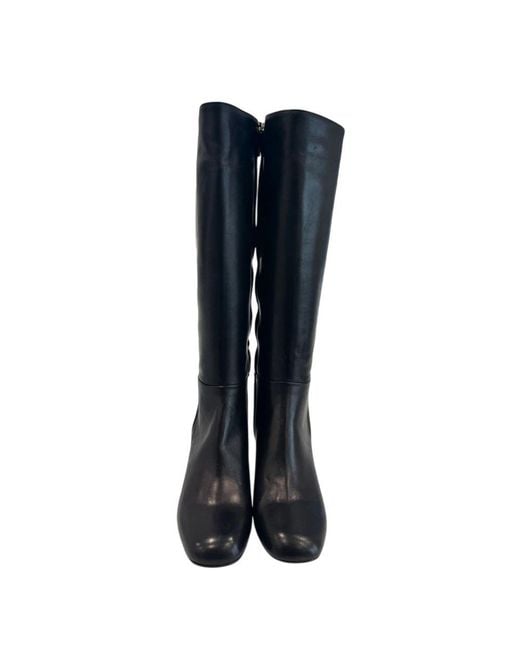 Borbonese Blue Black Leather Boot