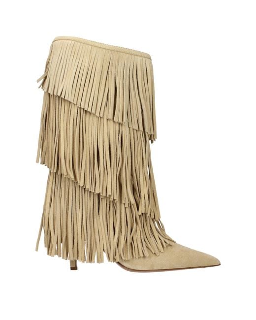 Paris Texas Natural Suede Boots/Ecru