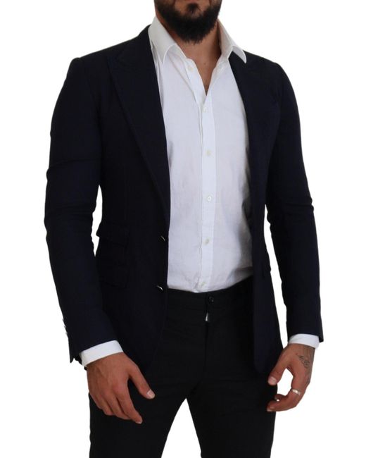Dolce & Gabbana Blue Elegant Single-Breasted Blazer for men