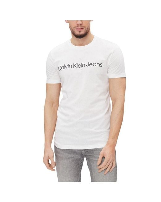 Calvin Klein White Cotton T for men