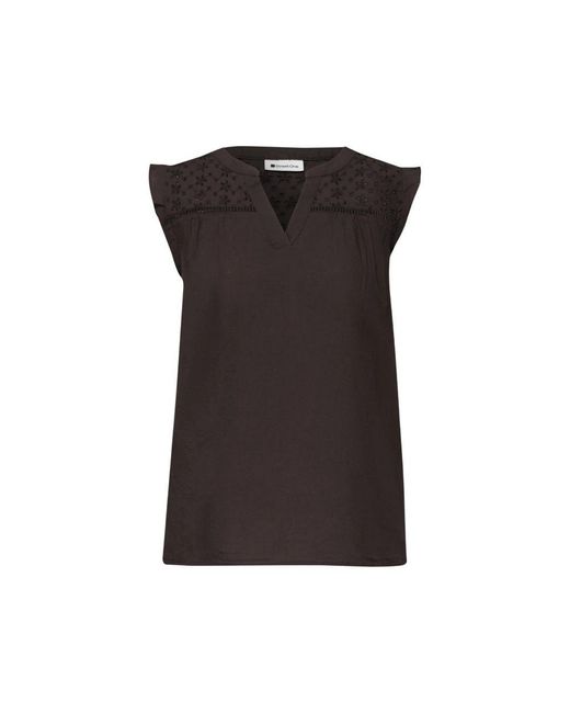Street One Black Brown Cotton Blouse