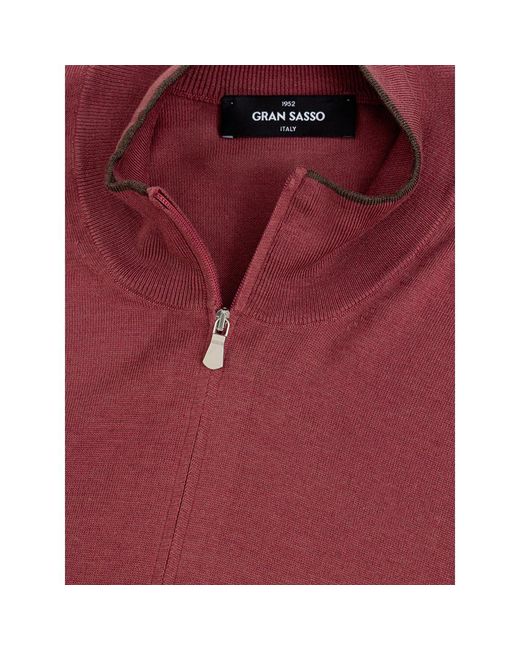 Gran Sasso Red Silk T-Shirt for men