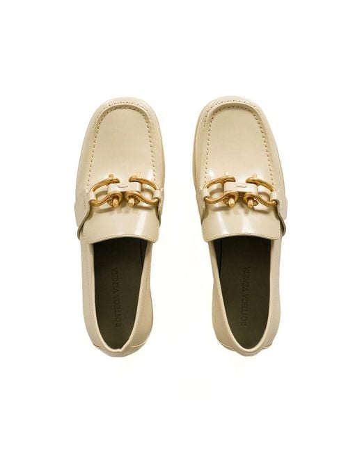 Bottega Veneta Natural Monsieur Leather Loafers