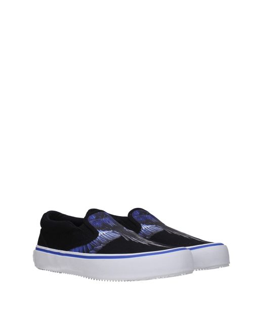 Marcelo Burlon Blue Slip On Uomo Tessuto Nero/Blu for men
