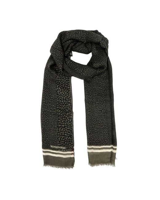 Borbonese Black Grey Modal Scarf