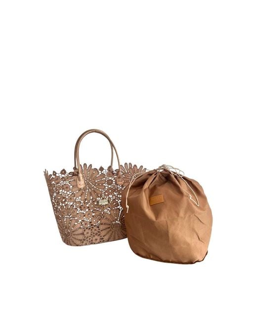 Baldinini Metallic Brown Pu Handbag