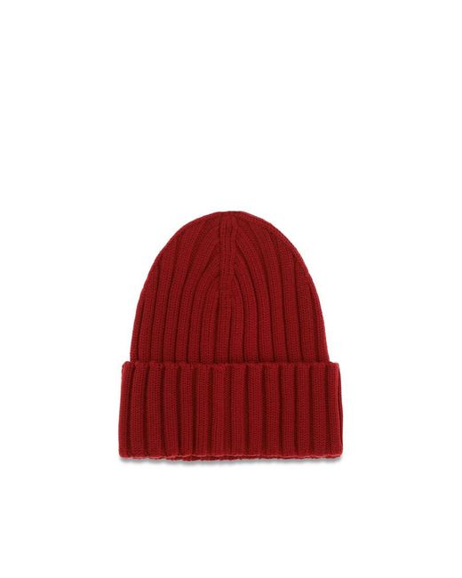 Moncler Red Multicolor Wool Oves Aries Beanie