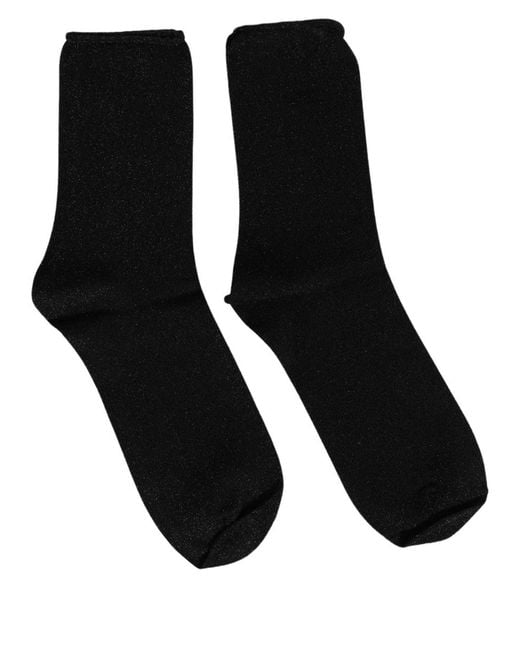 Dolce & Gabbana Men Black Viscose Mid Calf Accessory Socks for men