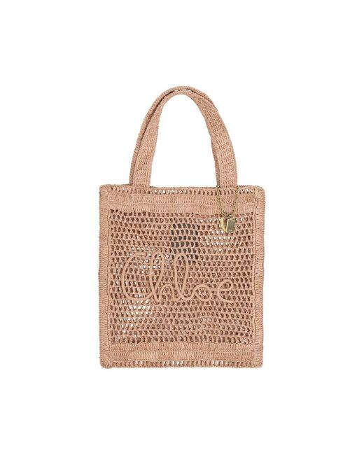 Chloé Brown Summer Banana Tote Bag