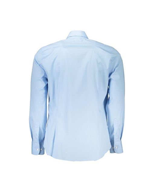 La Martina Blue Cotton Shirt for men