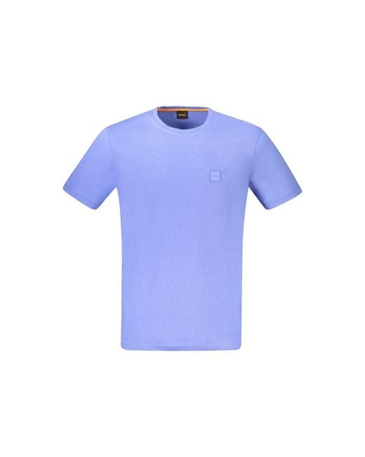 Boss Blue Cotton T-Shirt for men