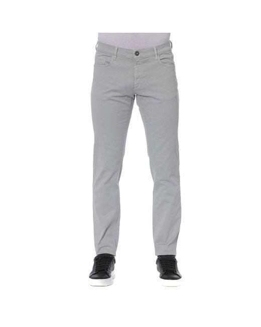 Trussardi Gray Elegant Cotton Stretch Jeans for men