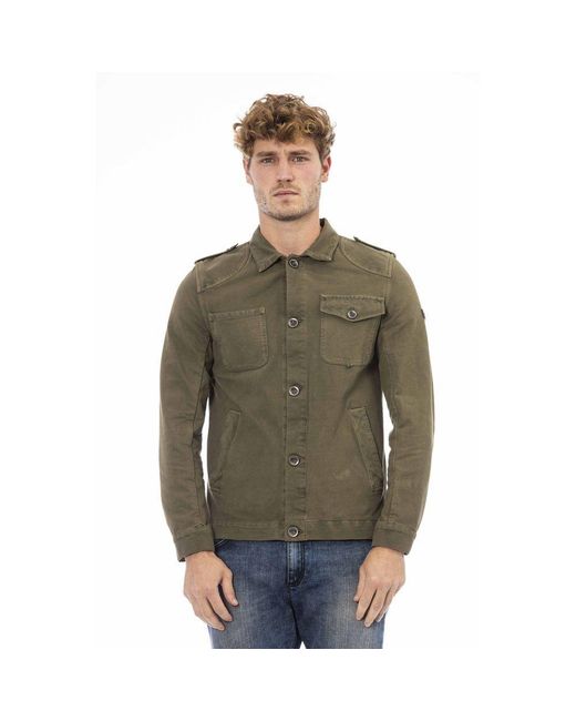 DISTRETTO12 Green Cotton Coat for men