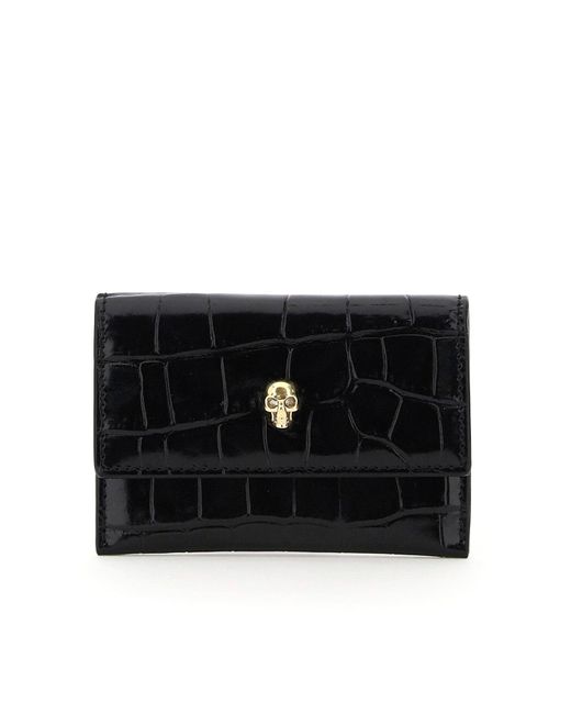 Alexander McQueen Black Envelope Skull Card Holder Pouch