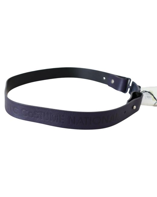 CoSTUME NATIONAL Black Leather Normal Logo Buckle Waist Belt