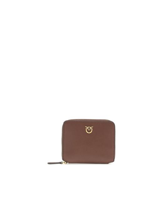 Pinko Brown Calf Leather Bos Taurus Wallet