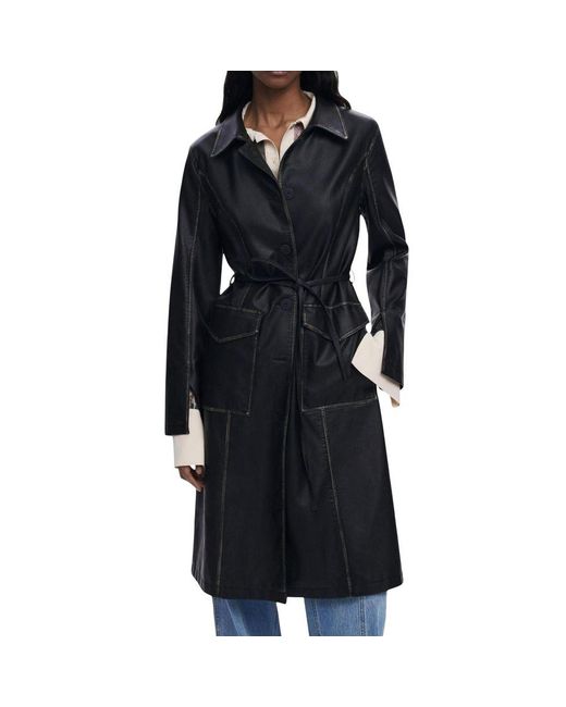 Desigual Black Polyethylene Coat
