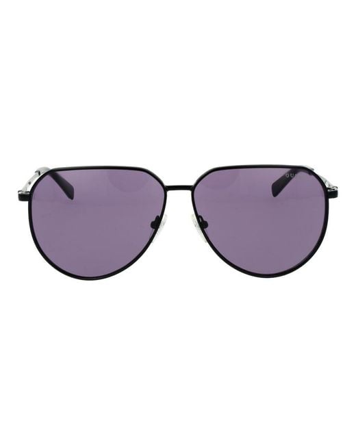 Guess Purple Metal Sunglasses for men